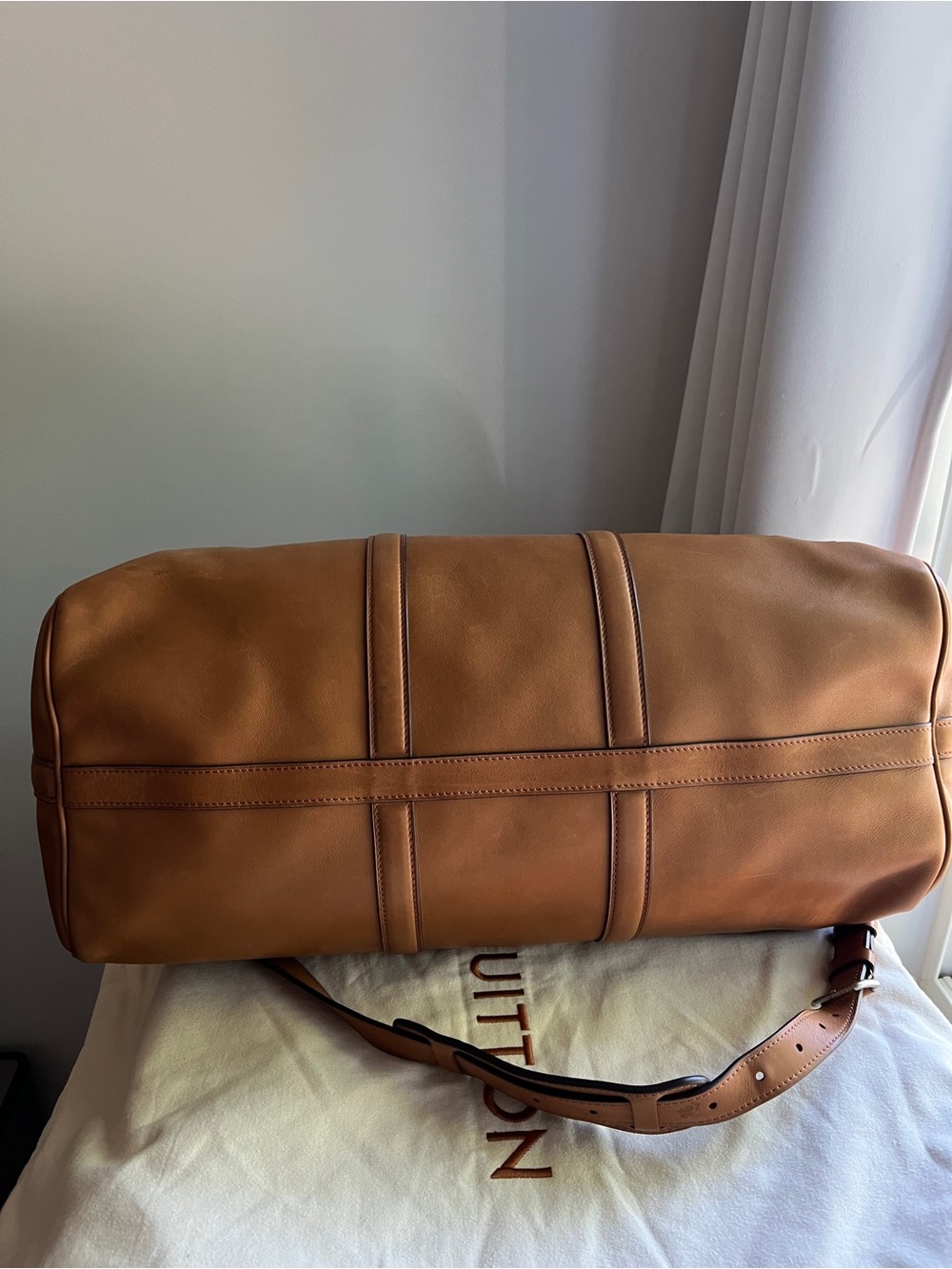 Louis Vuitton Keepall H30 Bandoulière 50 in Millesime Leather Tan - Picture 3 of 16